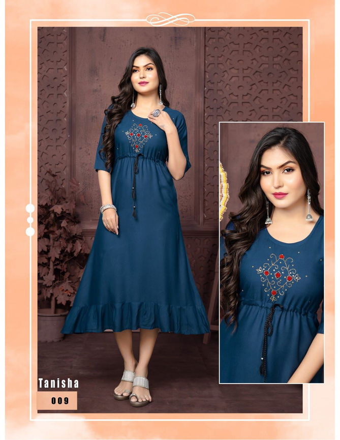 Tanisha 2 By Trendy Anarkali Style Designer Kurtis Catalog
